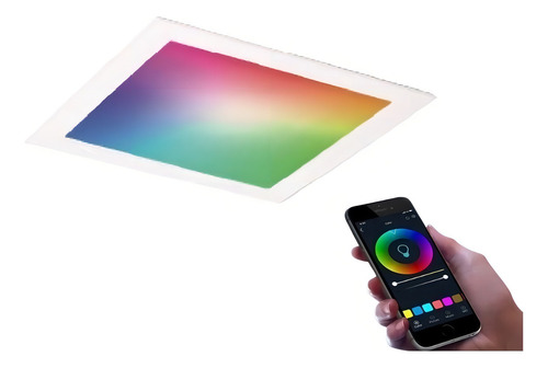 Painel Plafon 18w Led Quadrado Embutir Alexa Google Ritmico Cor Branco Ekaza