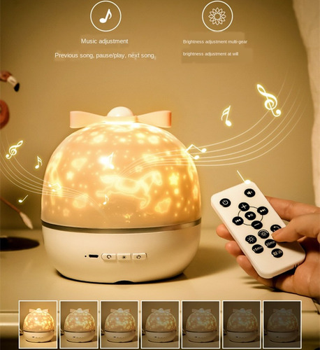 Proyector Luz De Noche Lámpara Led Cielo Estrellado Usb+músi