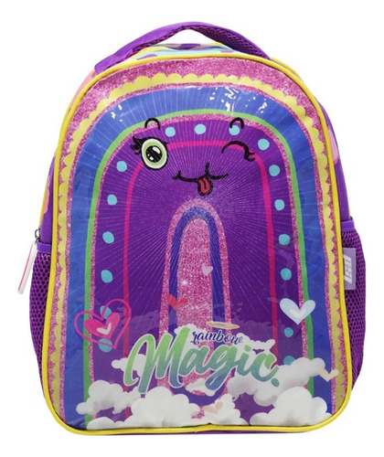 Mochila Escolar Niñas Nena Colegio Reforzada Jardin Espalda Color Violeta