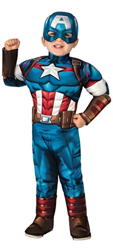 Disfraz Capitan America Marvel Niño Con Músculos