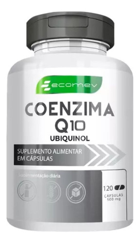Coenzima Q10 Ubiquinol Pura + Absorção 500mg 120cáps Ecomev Sem Sabor