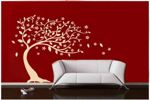 Vinilo Pared Árbol Al Viento Grande Wall Sticker