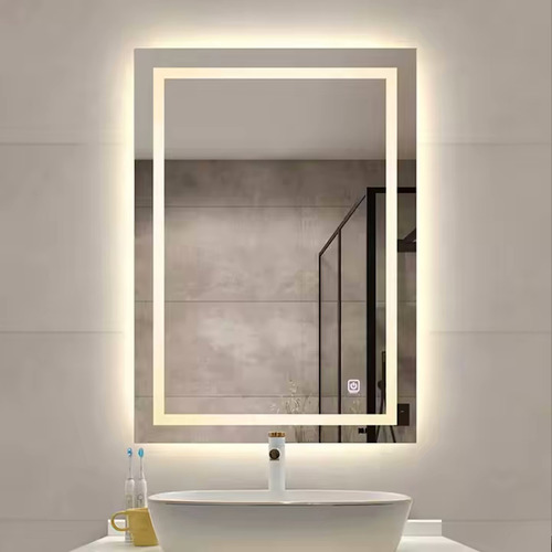 Espelho Led 4mm Banheiro Dual Touch C/ Desembaçador 80x60 Cm