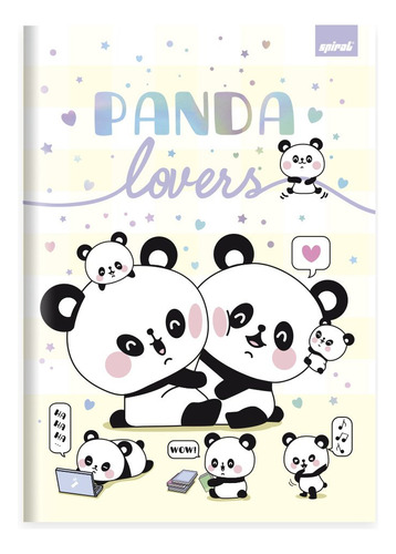Caderno Universitário Capa Dura Costurado 80 Folhas Panda