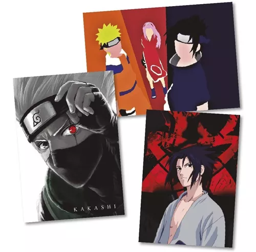 Kit 10 Quadros Decorativo Anime Naruto Sasuke kakashi 20x30