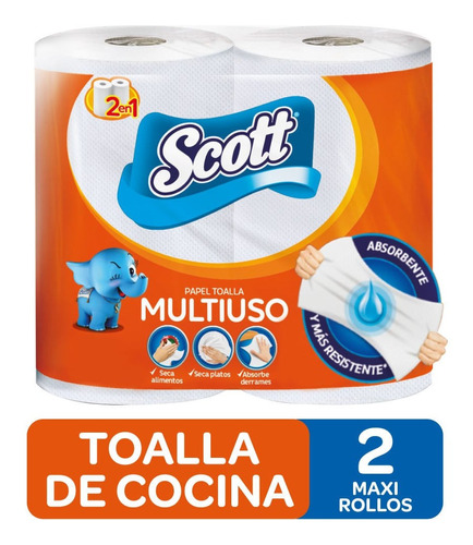 Toalla Papel Multiusos Scott 2 Un (20 M)