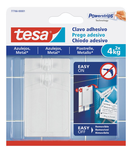 Clavo Adhesivo Removible Tesa Superficie Lisa 4kg