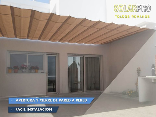 Toldo Romano Impermeable/microperforado + Kit De Instalacion