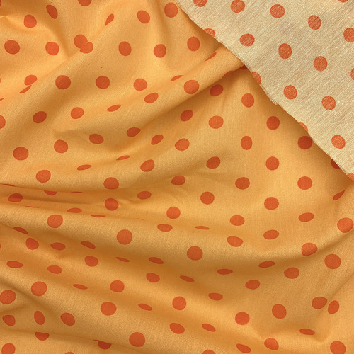 Tela Algodón Lunares - 1,5 M. De Ancho Naranja Rígido