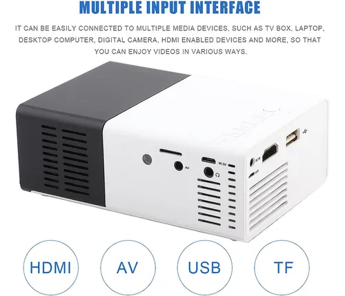 J Proyector De Imagen Portátil 1080p Hd Show Retroproyector