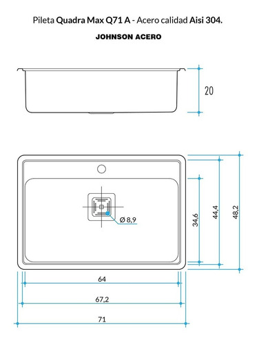 Imagen 4 de 10 de Pileta Simple Cocina 71x48