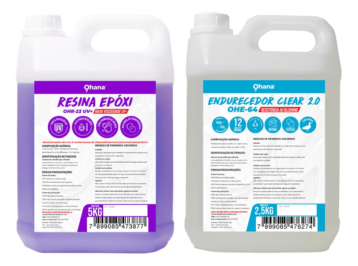 Sistema Clear 2.0 Baixa Viscosidade Ohana Químicos Uv - Kit 7,5 Kg
