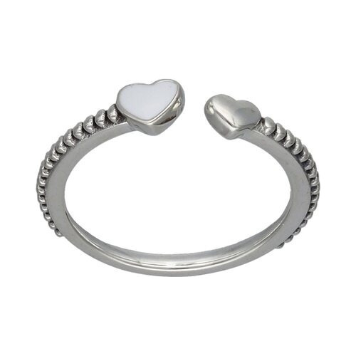 Anillo Plata 925 Corazones Esmaltado