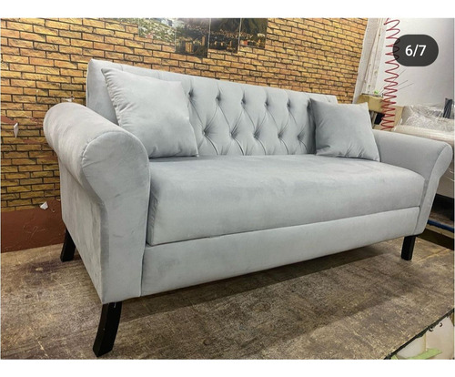 Sofa Baul Con 2 Puff Más Cojines