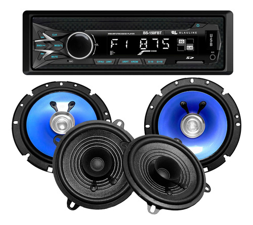 Combo Estereo Bluetooth Parlantes Blauline 6 Y 5 Pulgadas