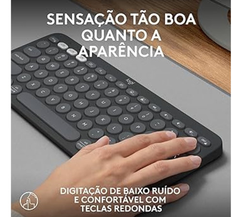 Combo Grafite Pebble Mouse 2 + Teclado S/ Fio Keys 2 K380s