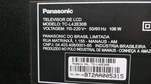 Placa Principal Tv Panasonic Tc-l42e30b Tnph0932 Original (Usado)