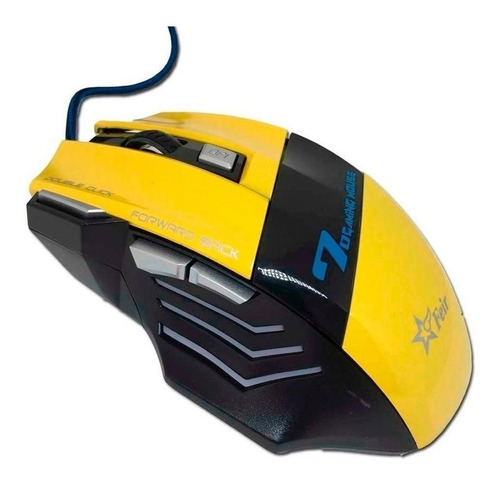 Mouse para jogo Feir  FR-404 amarelo e preto