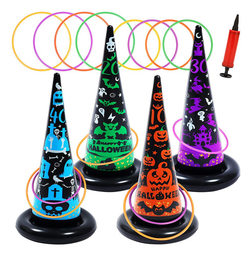 16pcs Halloween Sombrero De Bruja Inflable Juego De Lan...