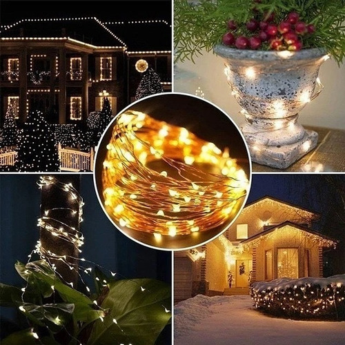 Luces Solares Guirnalda Hada Alambre 200 Led 20 Metros