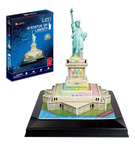 Puzzle 3d Statue Of Liberty Building Led Cubicfun 67317