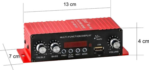 Amplificador 12 Volts Mp3 Bluetooth Radio Fm Usb