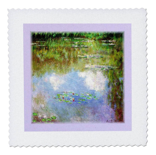 Florene Impresionismo Arte  monets Lilys Agua Violet Squar
