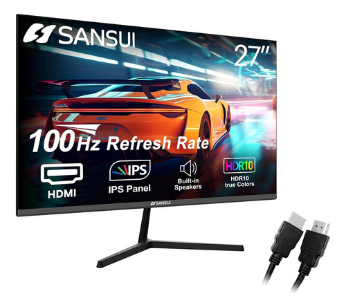 Sansui Monitores De Computadora De 27 Pulgadas, 100 Hz, Ips
