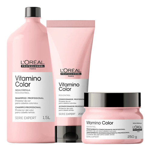 Loreal Vitamino Color Shamp 1,5l + Cond 200ml + Mascara 250g