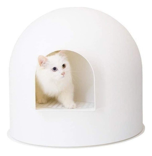 Caja De Arena En Forma De Iglu Pidan Para Gato, De Color Bl