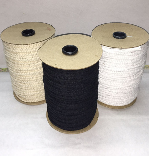 Cordón De Algodón De 5mm Blanco X Rollo 100 Mts