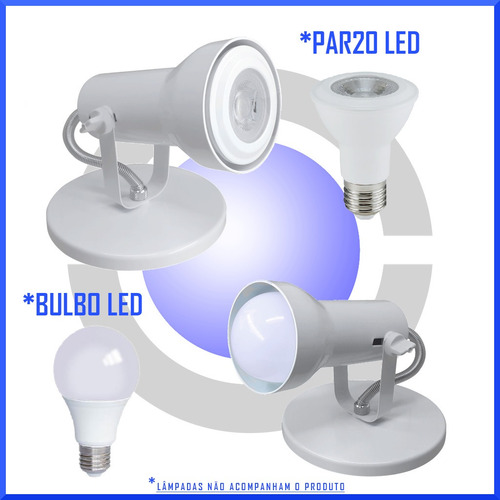 Imagem 2 de 7 de 6 Luminaria De Teto Spot Sobrepor Lampada Par20 Bulbo Soft