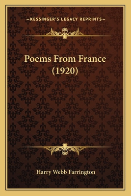 Libro Poems From France (1920) - Farrington, Harry Webb