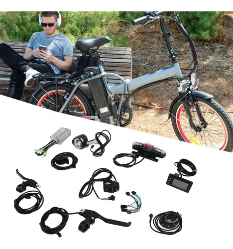  Kit de conversión de bicicleta eléctrica a prueba de agua, kit  de conversión de bicicleta eléctrica de 36 V, 350 W, rueda delantera y  trasera, kit de motor eléctrico de bicicleta