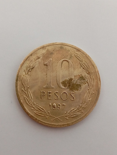 Moneda Chile 10 Pesos 1997 Un 9 Relleno (&1445 (Usado)