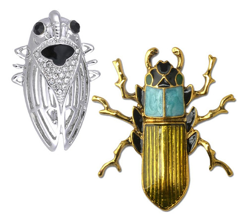 Vividly 2pcs Cicida Bug And Snail Broche Con De Imitación