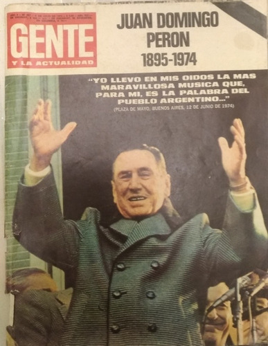 Revista Gente - Muerte De Perón  Año 1974