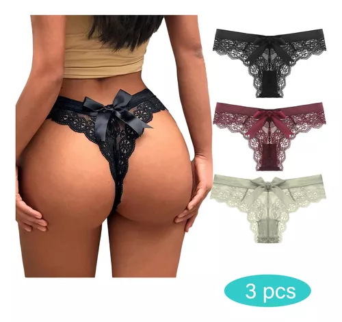 Paquete 3 Panty Bikini Señoras Tanga De Sexy | Cuotas sin interés