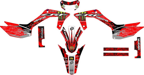 Kit Calcos Pegotines Honda Crf 230 250 F Originales Kit