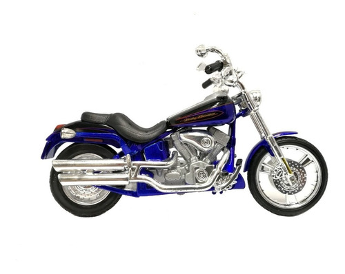 Moto Harley Davidson Azul - Escala 1.18 Maisto - 31360j