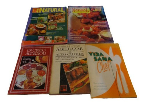 Lote De 5 Libros/revistas De Cocina Sana&-.