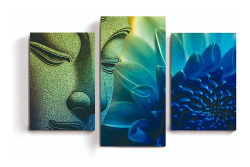 Cuadro Triptico Buda Zen Buddha Abstracto Moderno Envio Grat