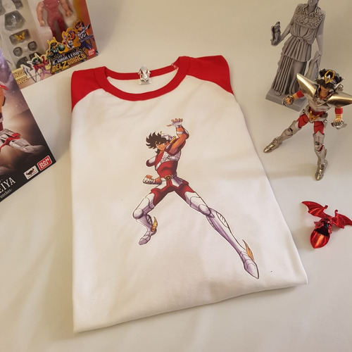 Playera Pegaso Seiya Cuello Redondo Manga Rangla 3/4