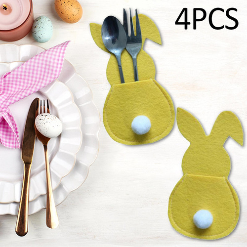 4 Unids Pascua Cubiertos Bolsa Cubiertos Cubiertos Cubiertos