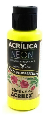 Tinta Acrílica Neon Artesanato Acrilex Fluorescente 60ml 