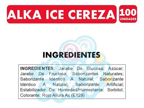 Caramelo Alka Ice Sabor Mentol Cereza Bolsa De 100 Unidades