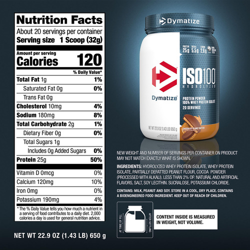Dymatize Iso 100 Whey Protein 1.4 Lbs Chocolate Peanut Butte