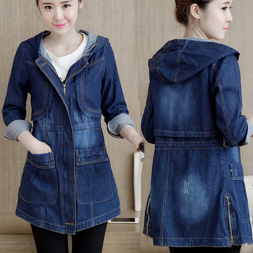 Chamarra F, Chaqueta, Vaqueros, Blusa Con Capucha Lon 7004 P