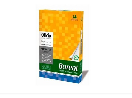 Resma Boreal Oficio 75 Grs X 500 Hojas