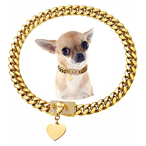 Collar De Eslabón Cubano De Oro De 18k Perros Diseño ...